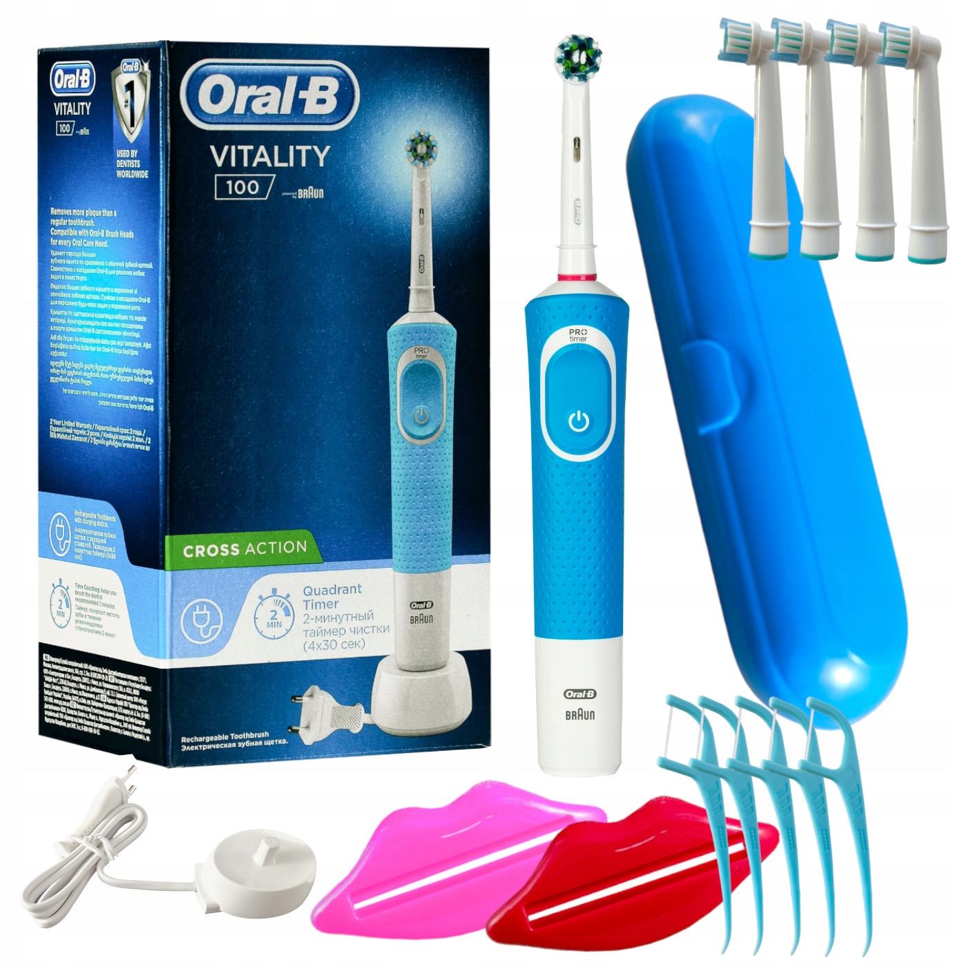 Elektrická zubná kefka Oral-B Vitality 100 Cross Acion, modrá